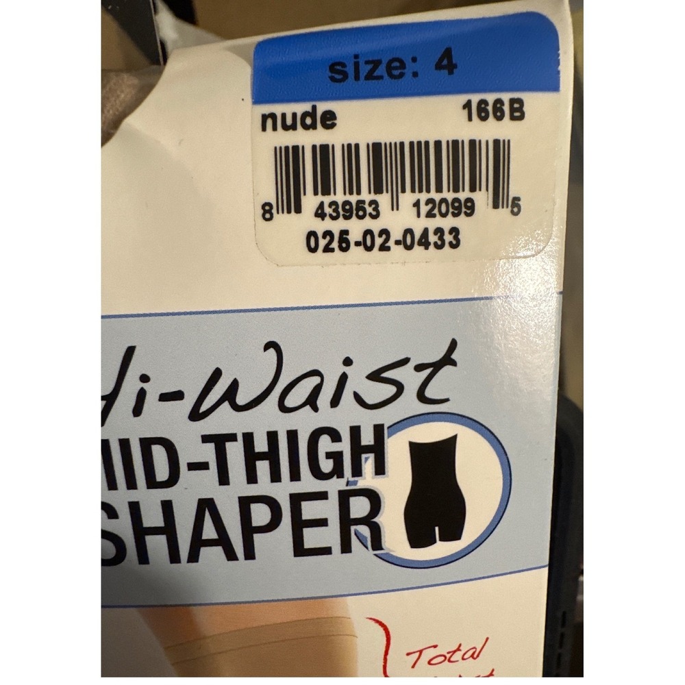 Assets Women Hi-Waist Mid-Thigh Shaper 4 Nude Spanx Control Smoothing Shapewear - Picture 2 of 3